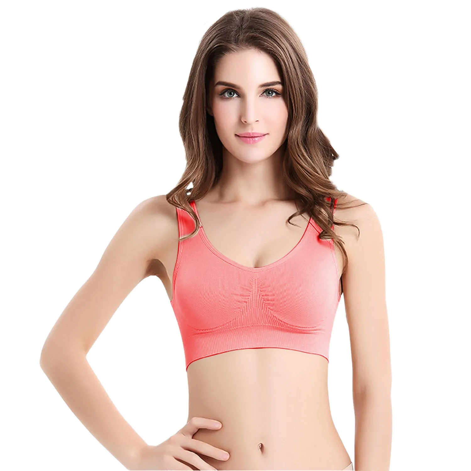 3-Pack: Women Seamless Wire-free Bra for Fitness Workout