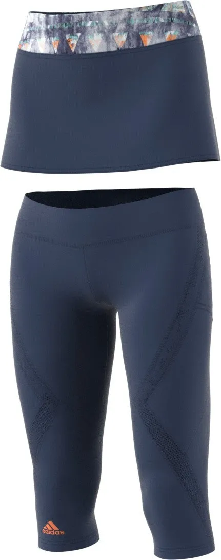 [Adidas Ladies Melbourne Line Blue Skirt Leggings]