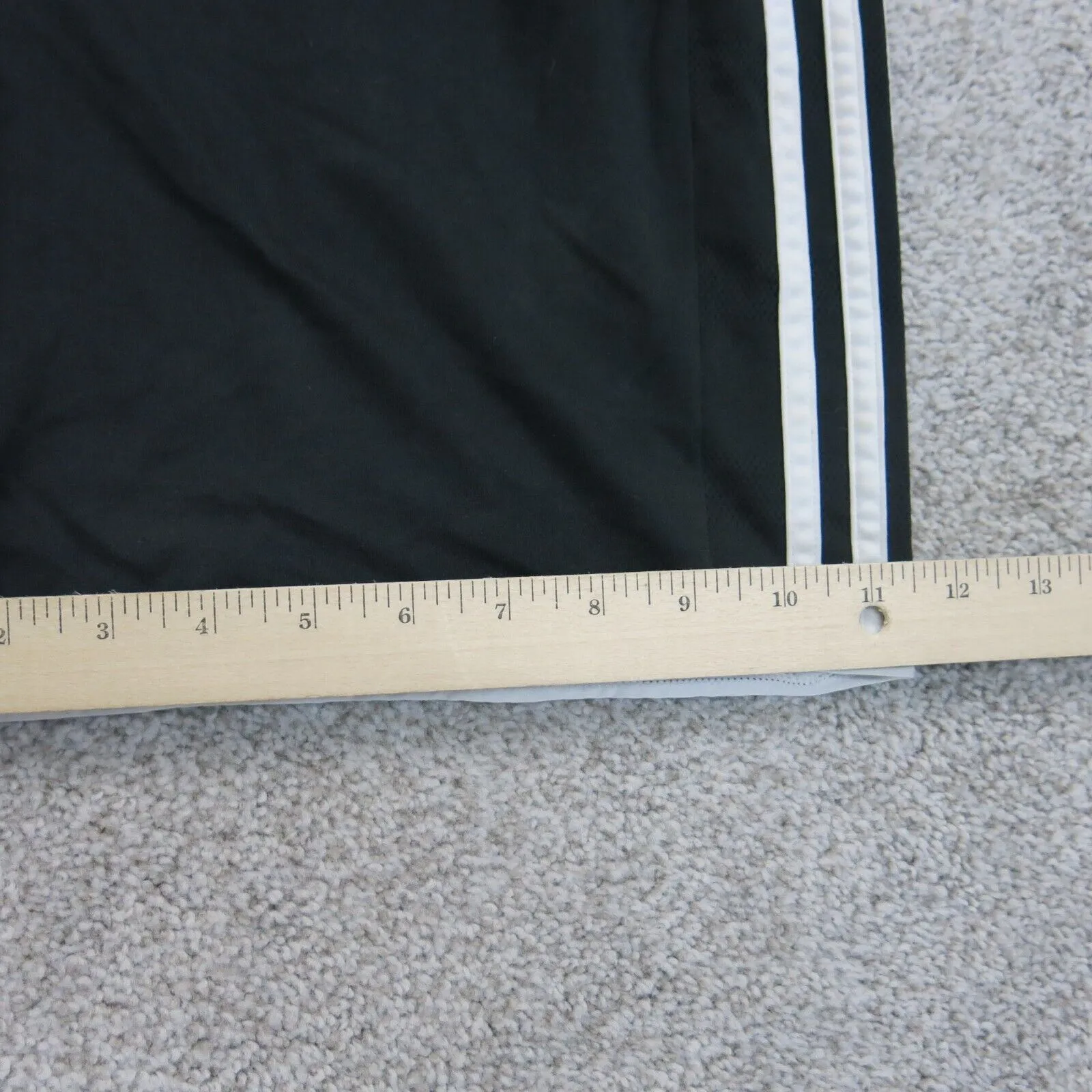 Adidas Womens Athletic Running Shorts Mid Rise 3 Striped Black Size Medium