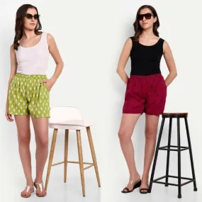Alvano Beautiful Printed Maroon, Green Bermuda Shorts, Night Shorts, Regular Shorts, Boxer Shorts, Beach Shorts, Basic Shorts