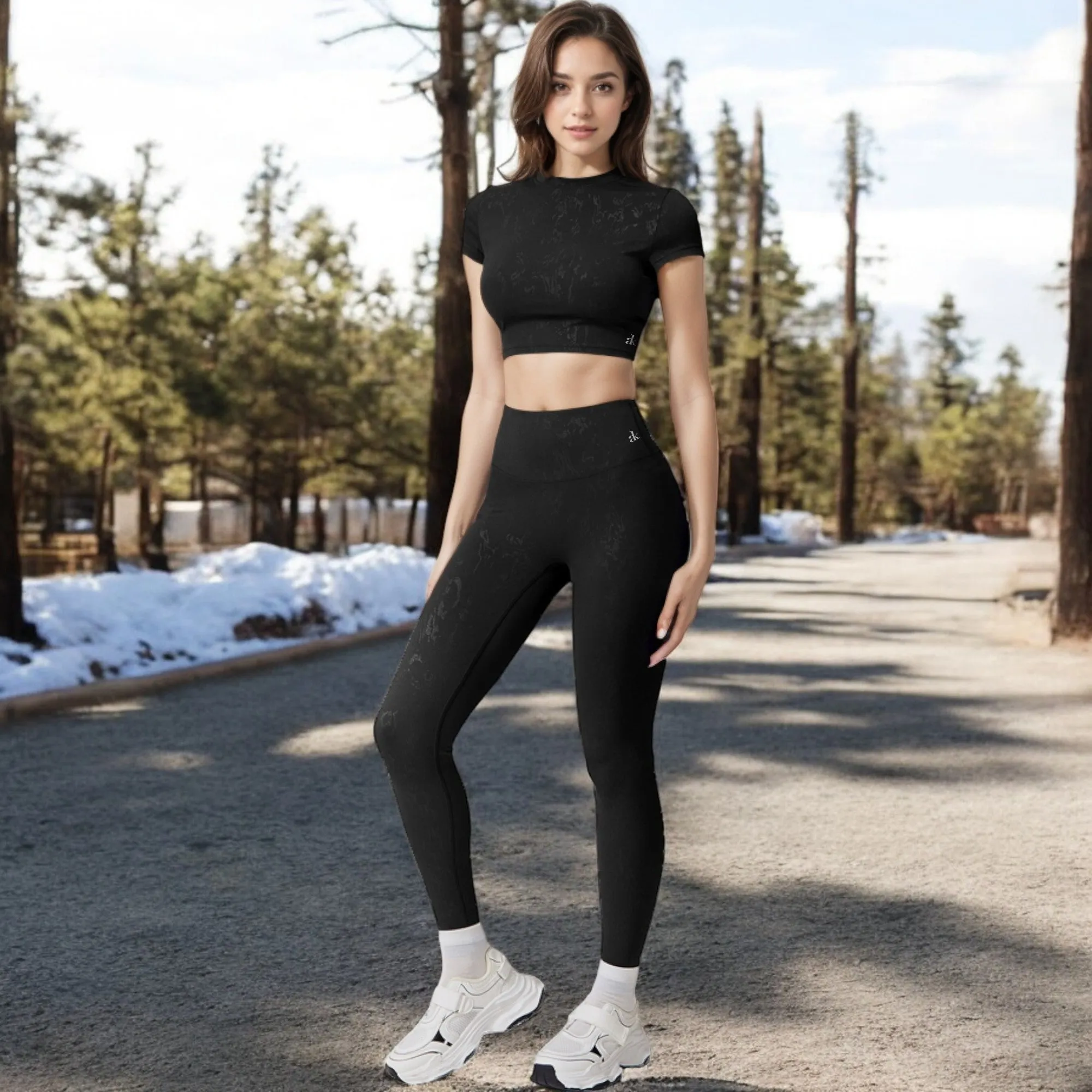 Anna-Kaci Women's High-Waist Textured Seamless Leggings
