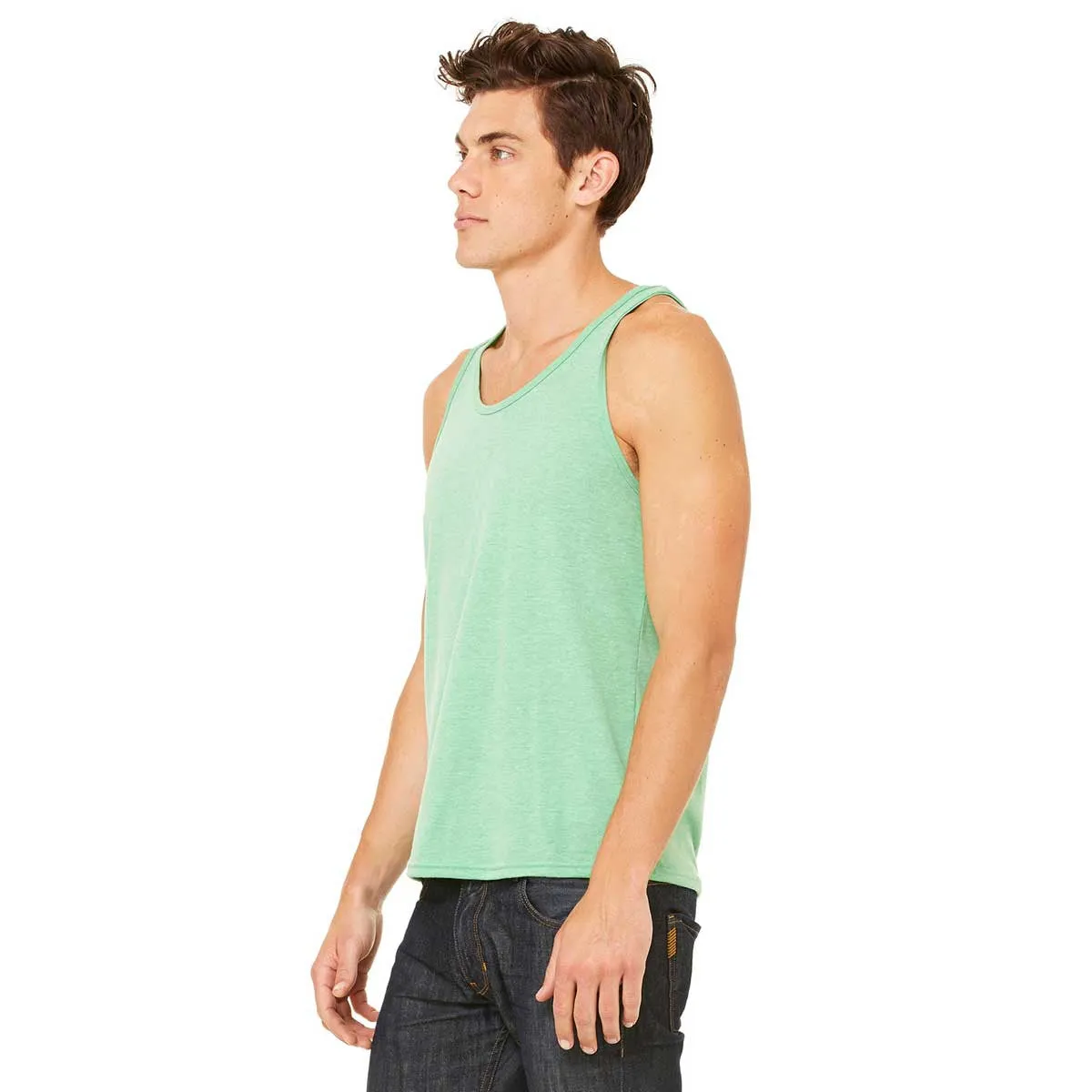 Bella   Canvas Unisex Green Triblend Jersey Tank