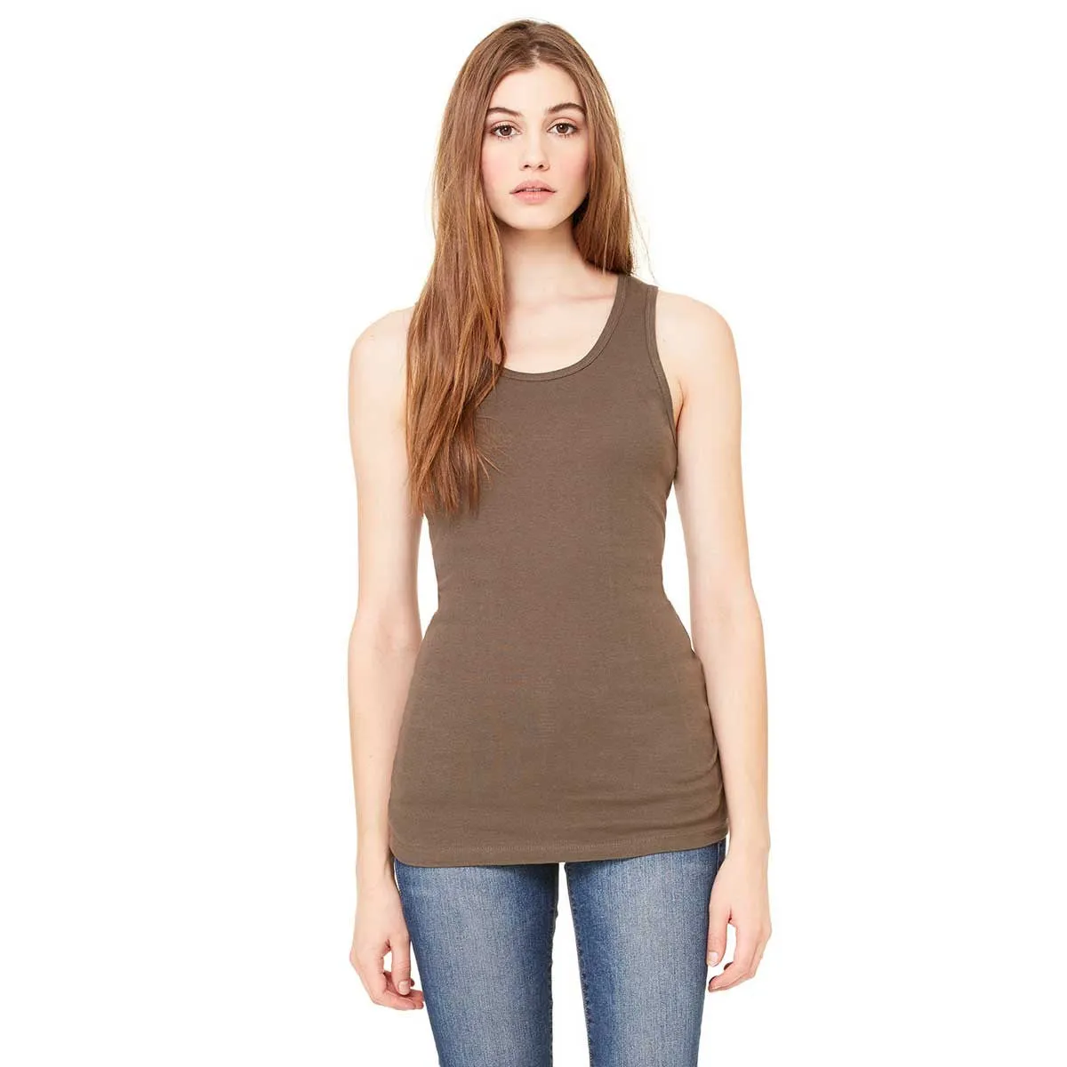 Bella   Canvas Women's Army Stretch Rib Tank