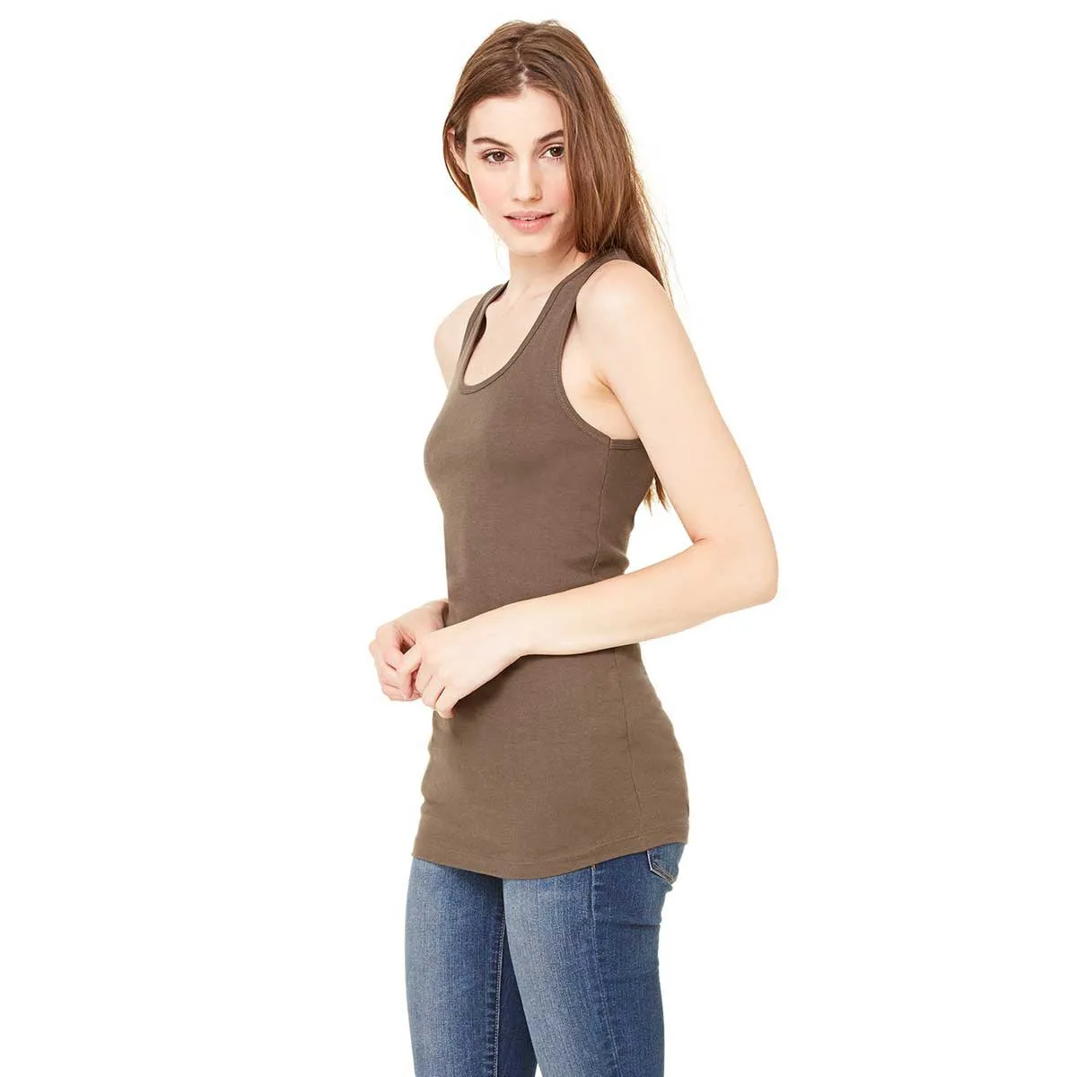 Bella   Canvas Women's Army Stretch Rib Tank