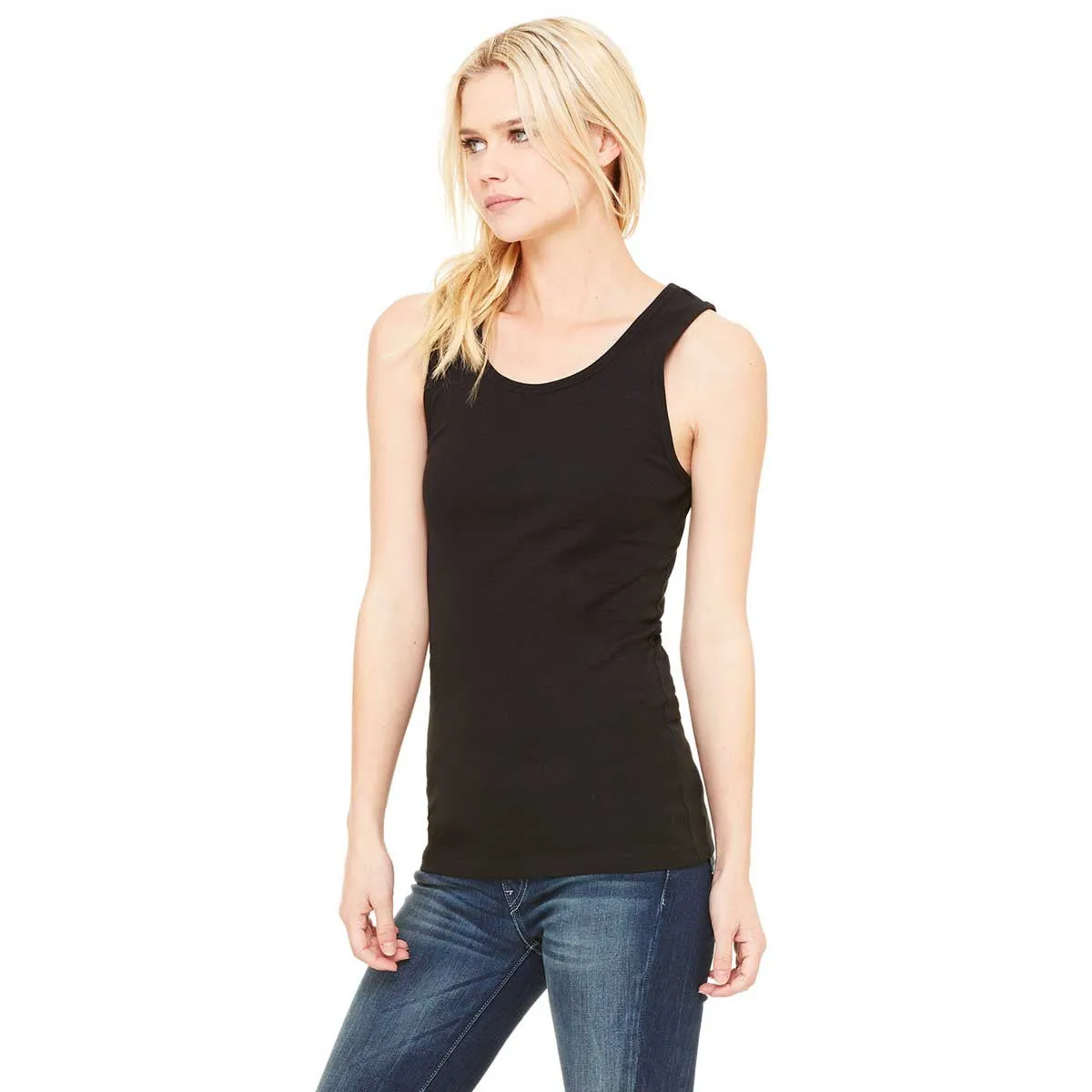 Bella   Canvas Women's Black Stretch Rib Tank