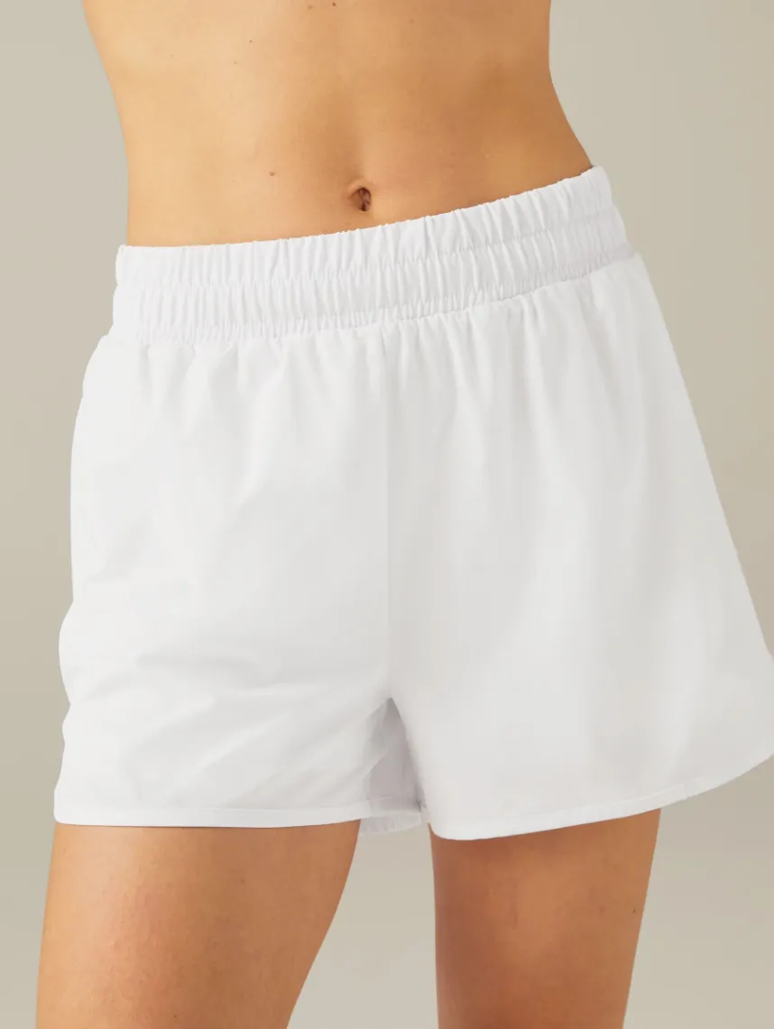 Beyond Yoga In Stride Lined Short- True White