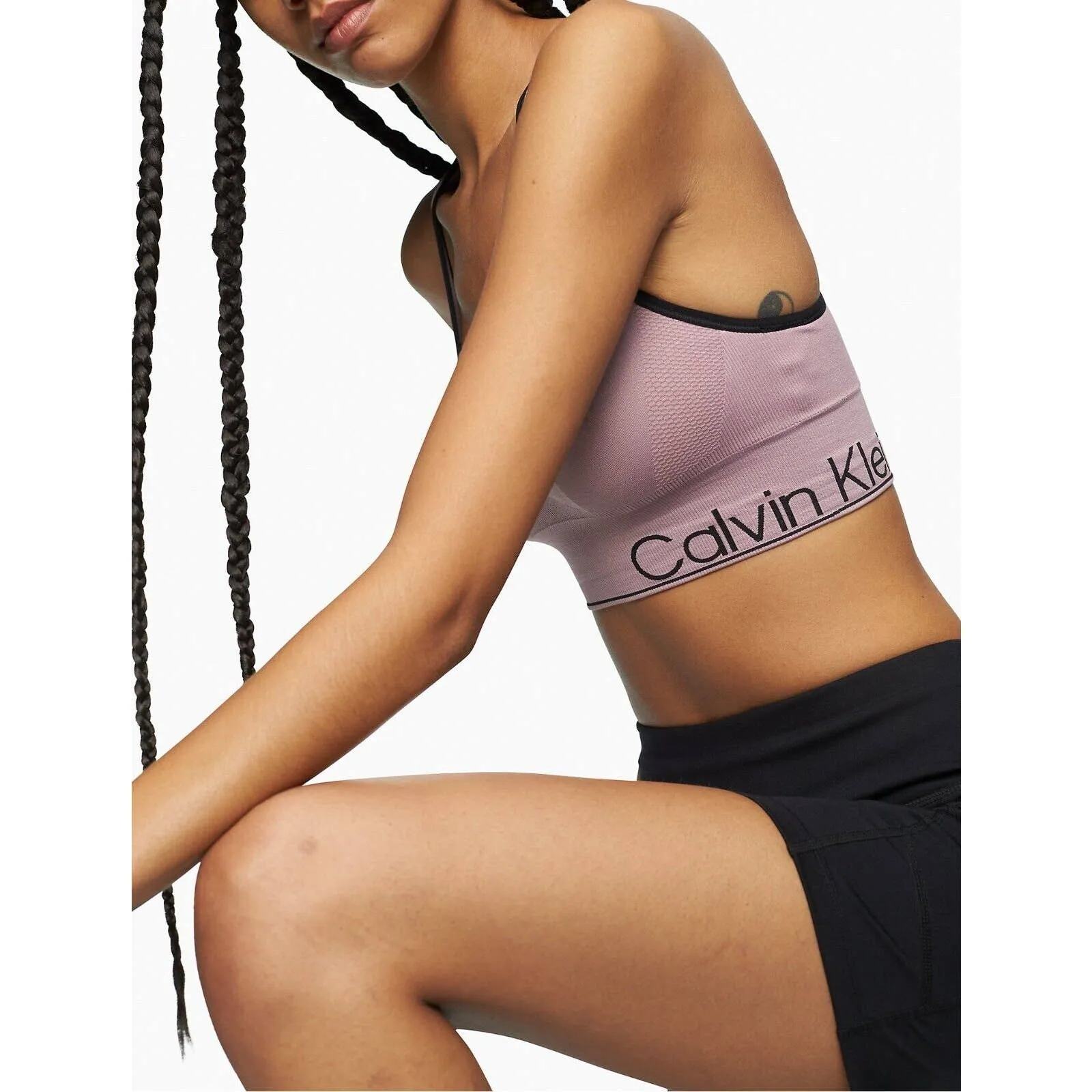 Calvin Klein Women's Seamless Ribbed Sports Bra Stardust