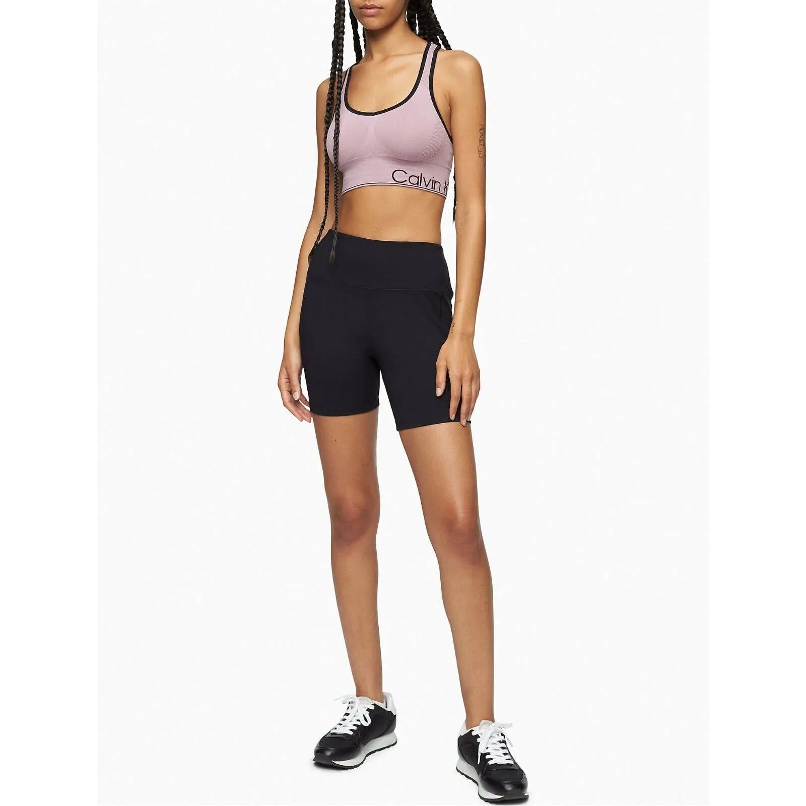 Calvin Klein Women's Seamless Ribbed Sports Bra Stardust