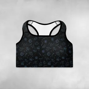 Celestial Black- Padded Sports Bra