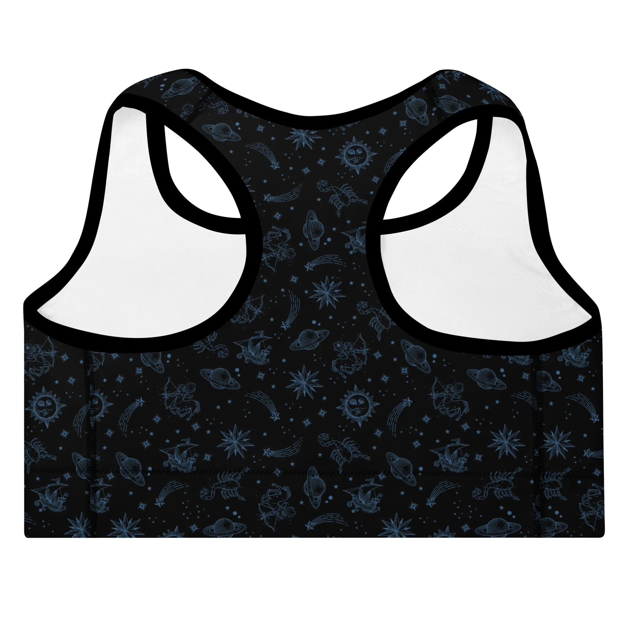 Celestial Black- Padded Sports Bra