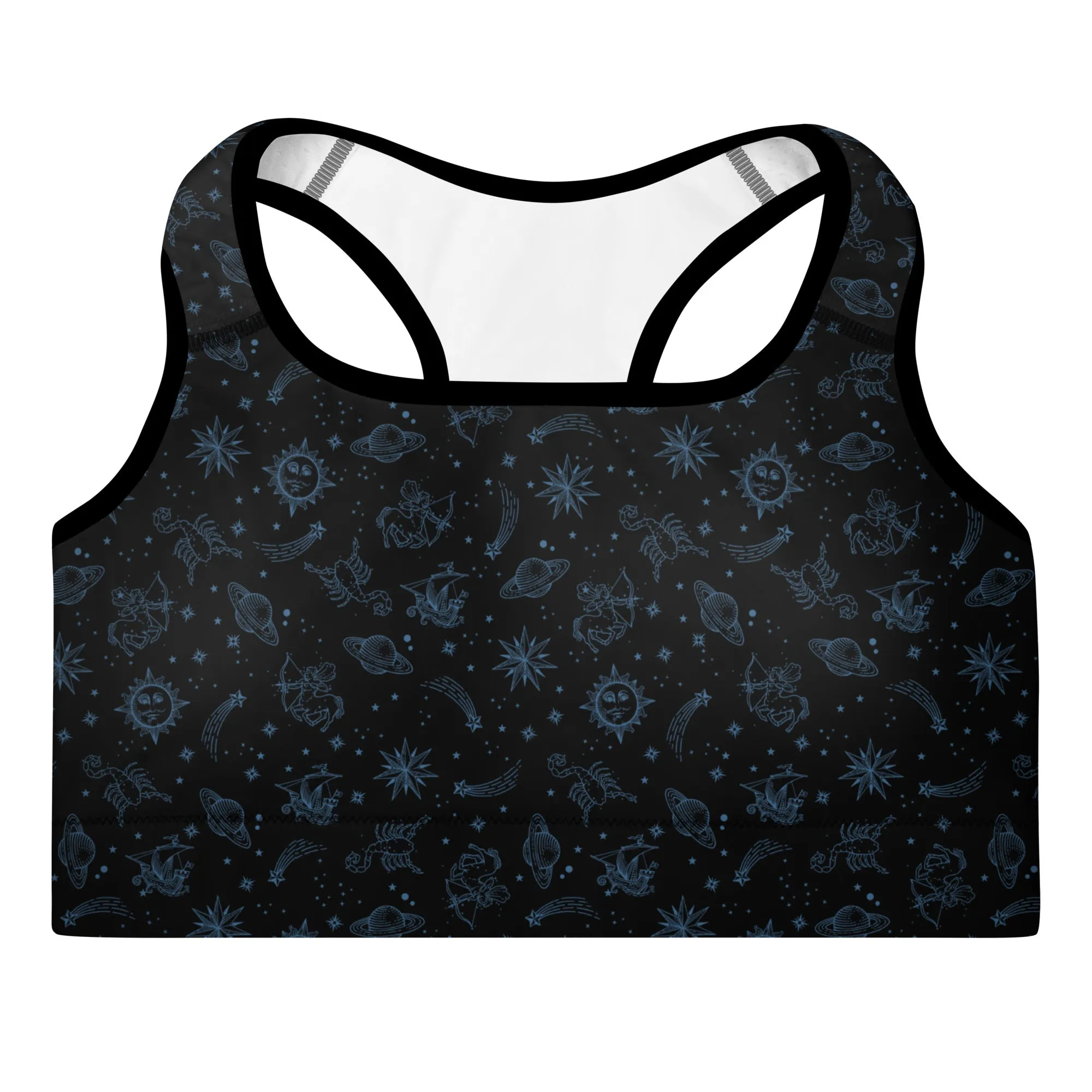 Celestial Black- Padded Sports Bra
