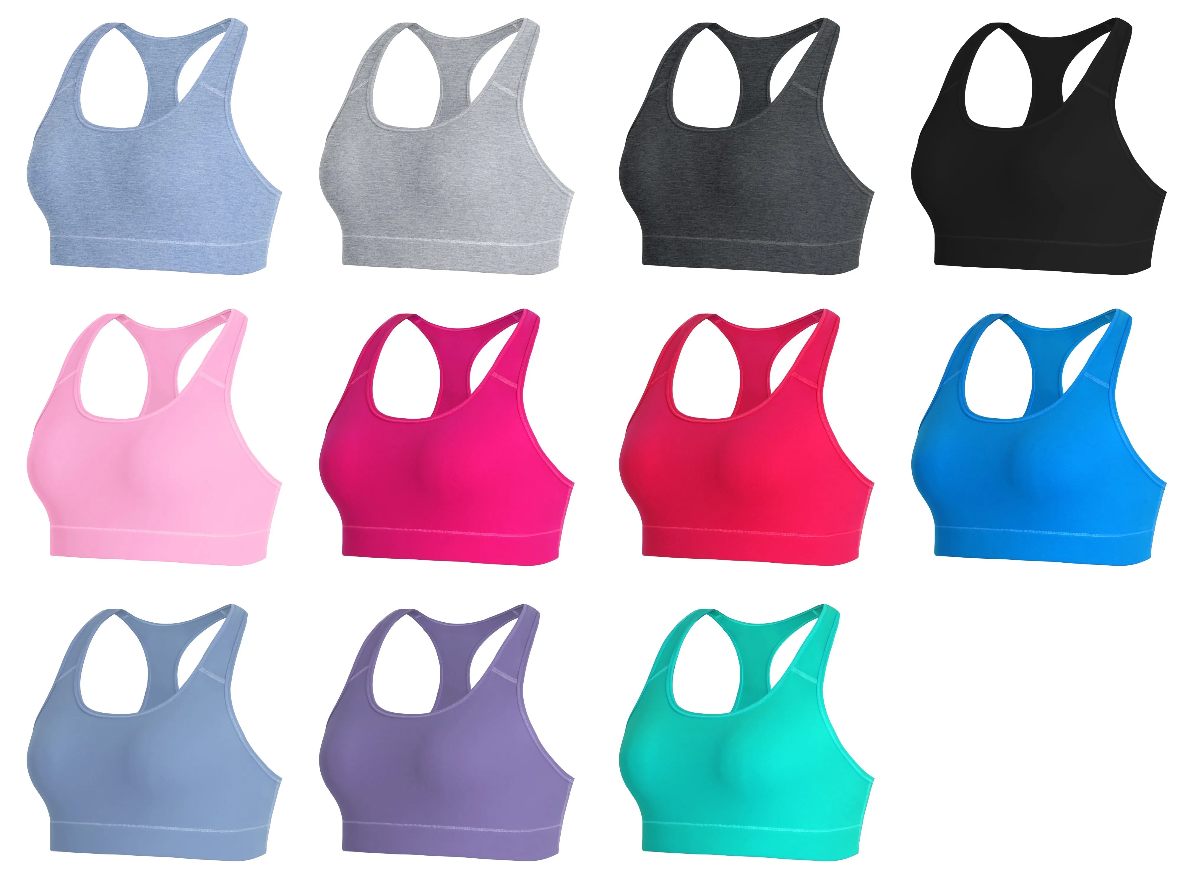 Compression Racerback Sports Bras black ins_Plus Size