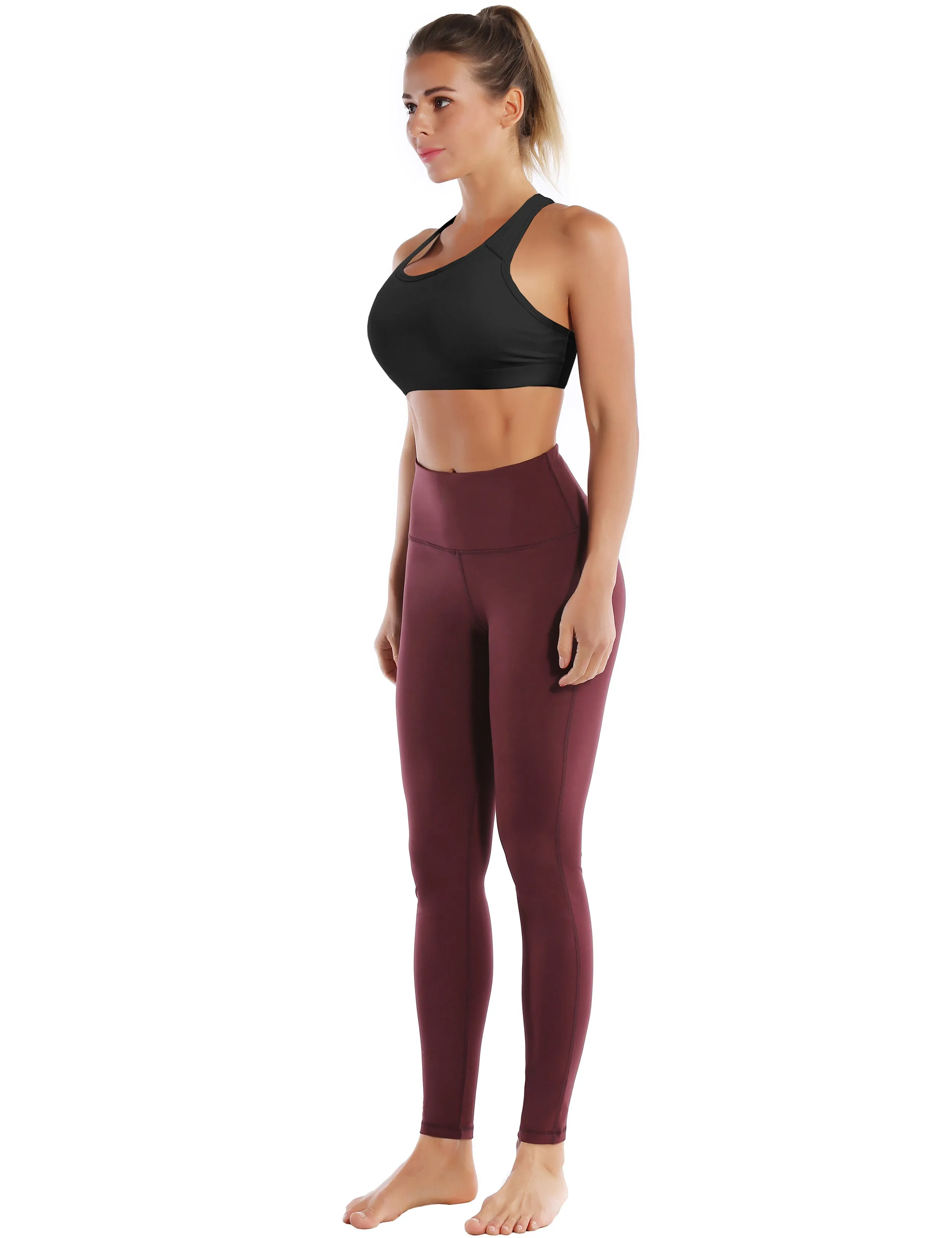 Compression Racerback Sports Bras black ins_Plus Size