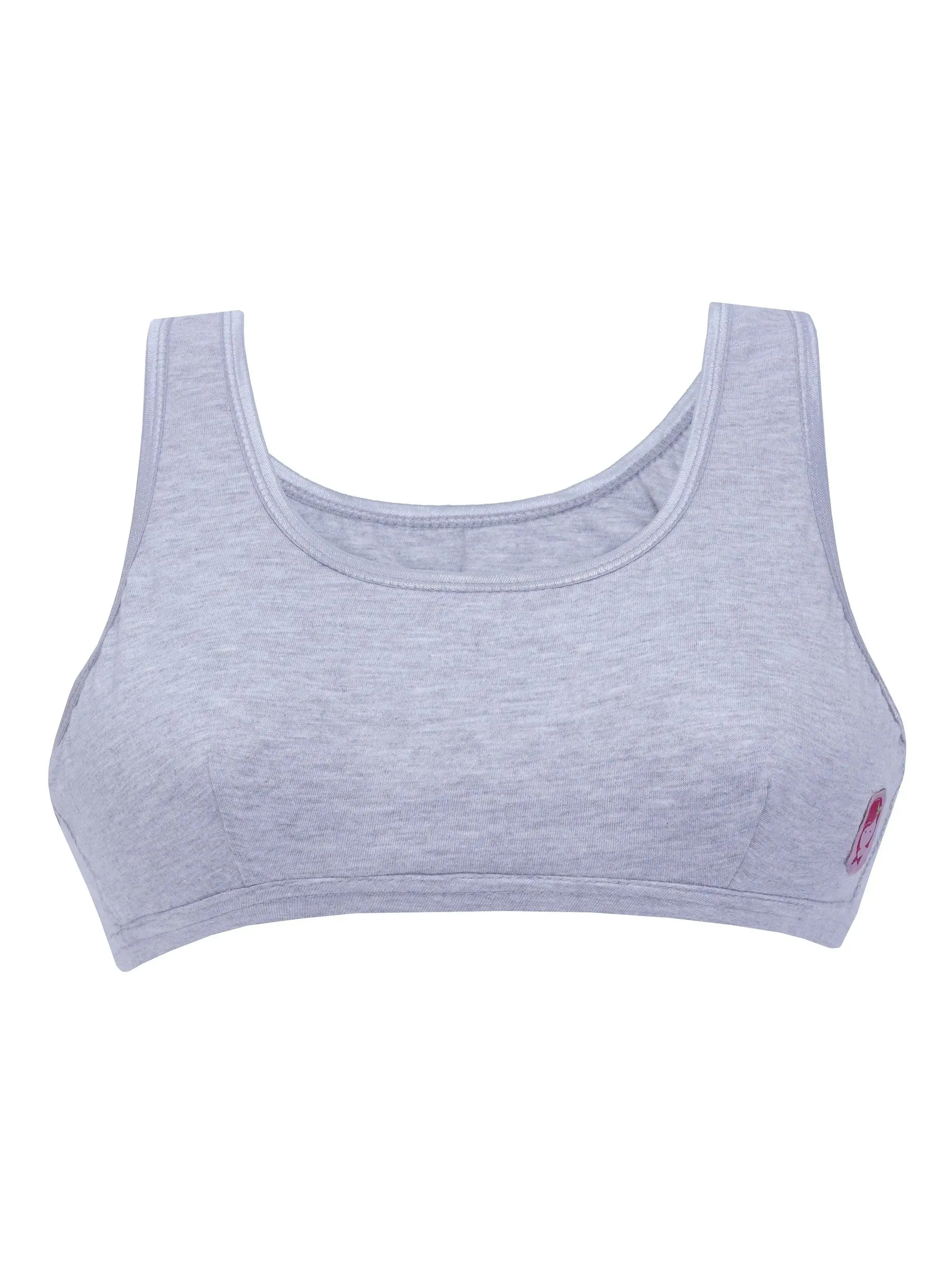 Double-layer Broad Strap Cotton Sports Bra | Non Padded Beginner Bra | Solid Bra Pack-of-2