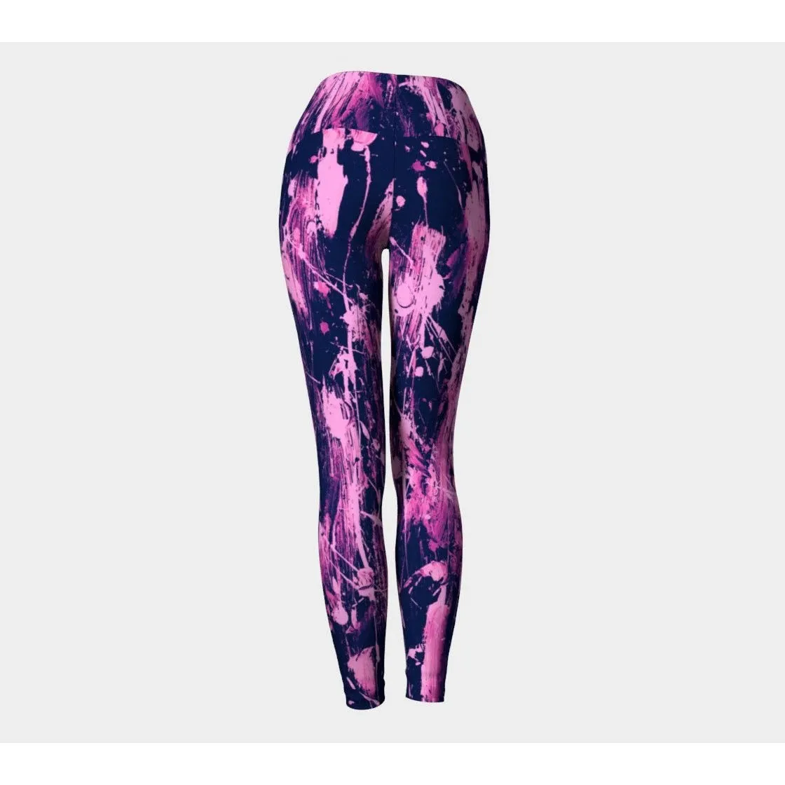 Feather Splash Leggings - Fuchsia Pink