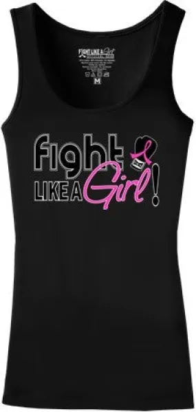 Fight Like A Girl Signature Stretch Tank Top Black W/Pink #101109