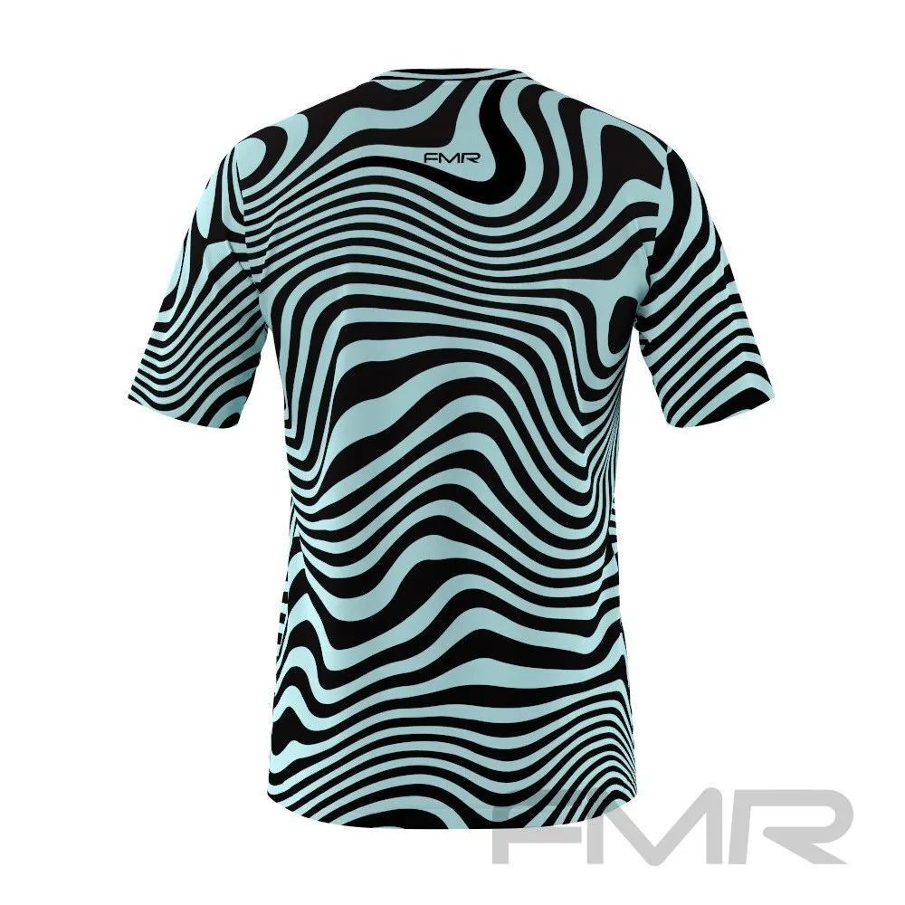 FMR Men's Light Blue Zebra Short Sleeve Shirt