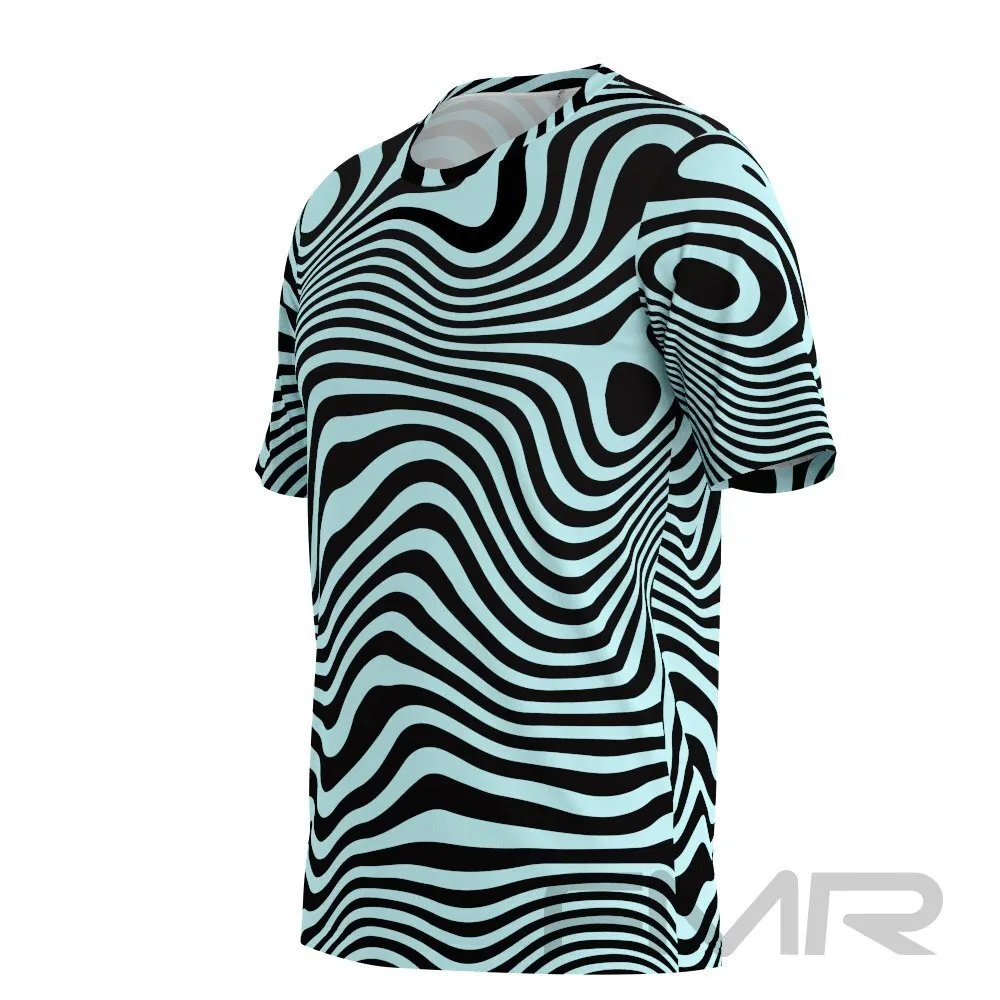 FMR Men's Light Blue Zebra Short Sleeve Shirt