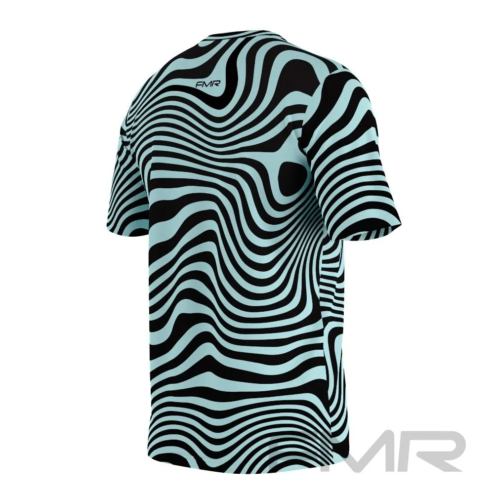 FMR Men's Light Blue Zebra Short Sleeve Shirt