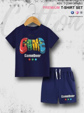 Game Over Print 6 Month To 6 Year Summer Time Baby & Kids Super Comfy T-shirt Set