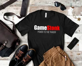 GameStonk Power to the Trader T-Shirt - Black Heather