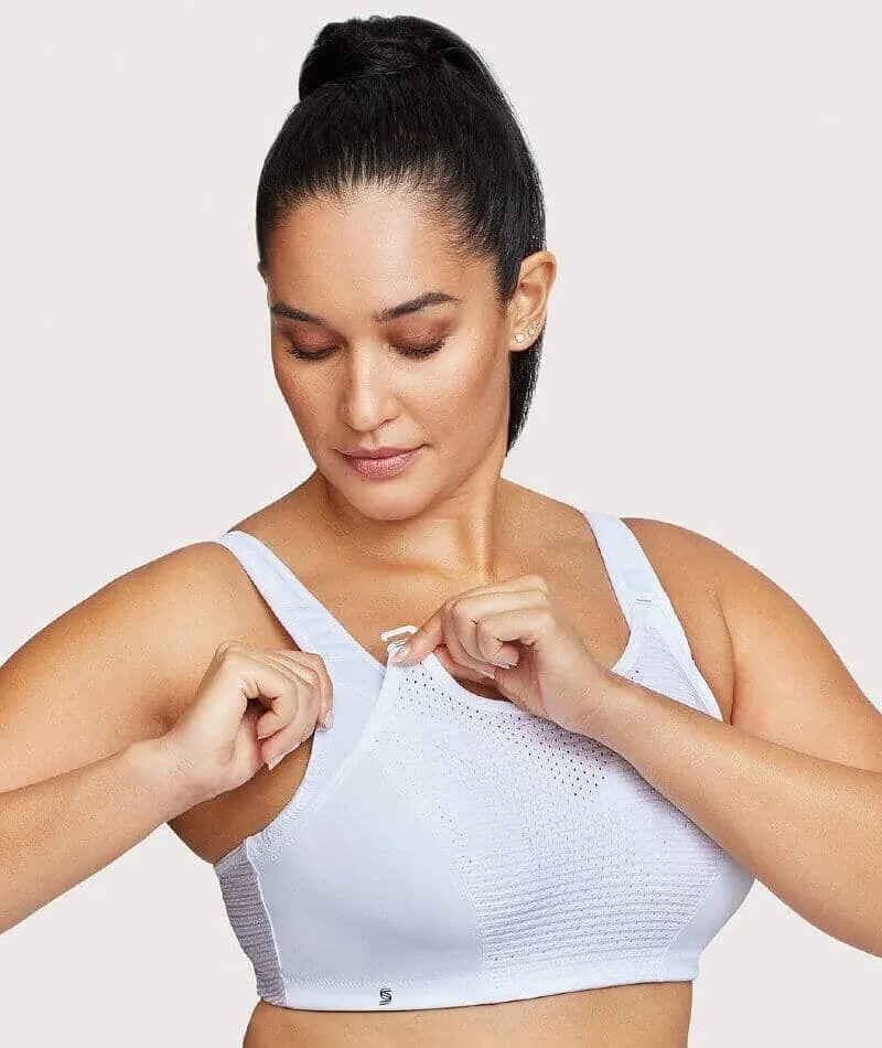 Glamorise Custom Control Wire-Free Sports Bra - White