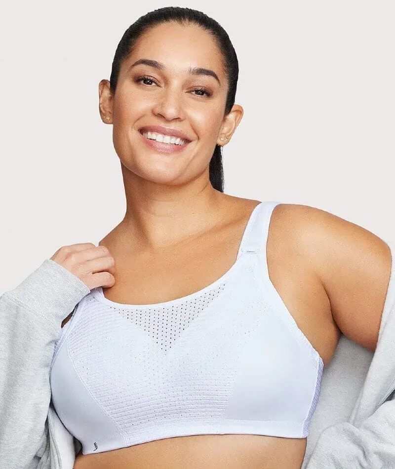 Glamorise Custom Control Wire-Free Sports Bra - White