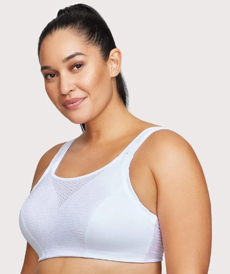 Glamorise Custom Control Wire-Free Sports Bra - White