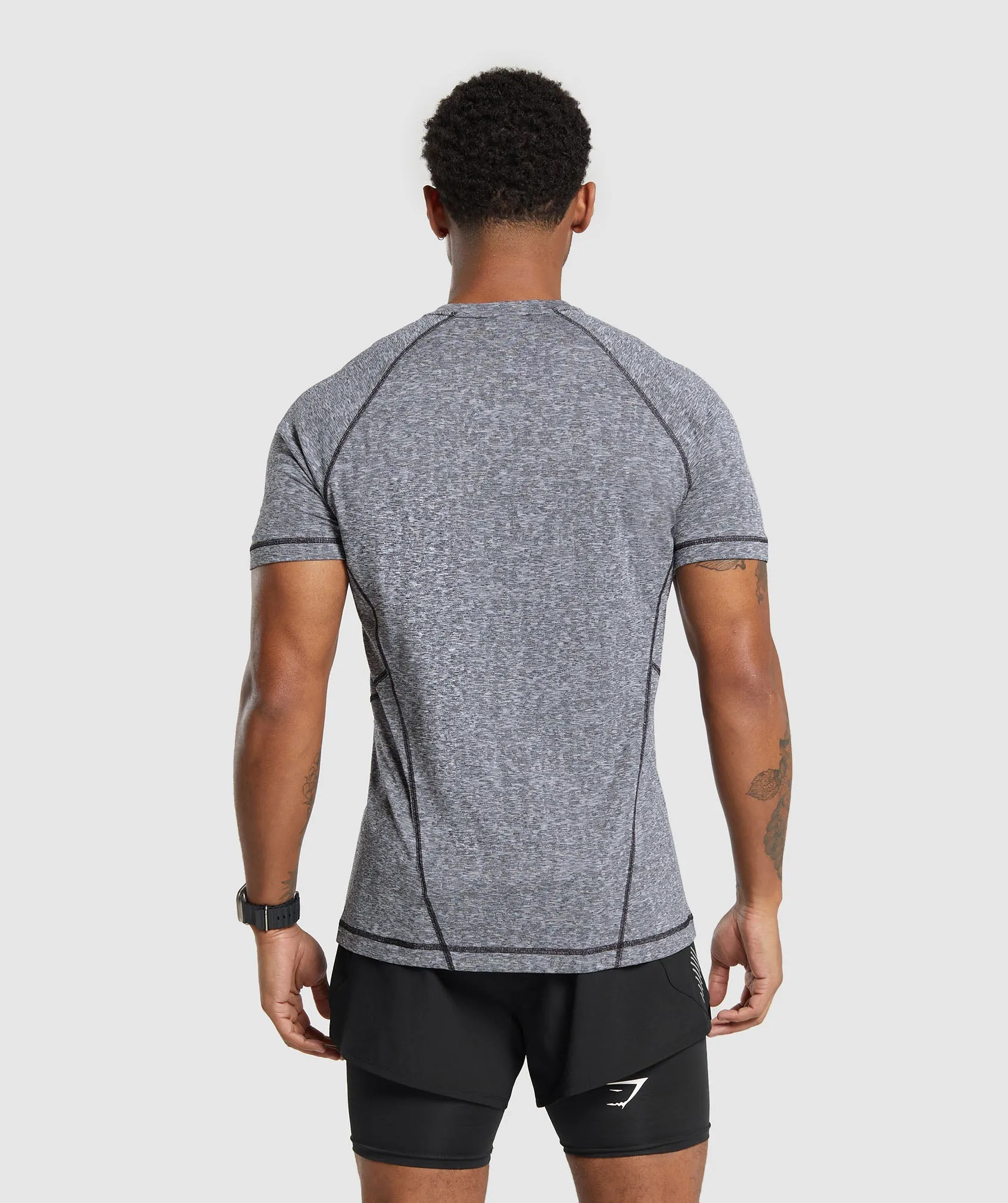 Gymshark Apex T-Shirt - Black/Light Grey