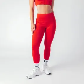High Rise Genesis Leggings - Ruby Red