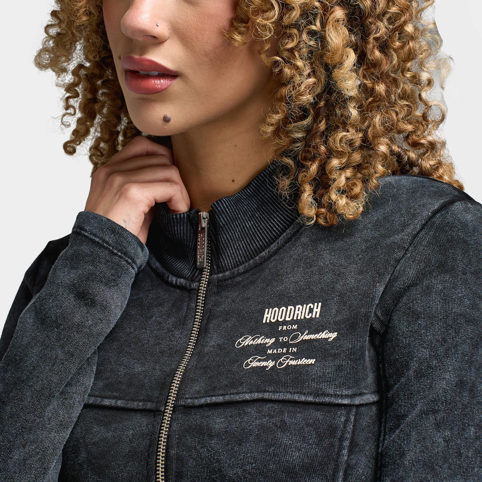 Hoodrich Women's OG Equate Corset Track Jacket Acid Wash / White Sand - Black