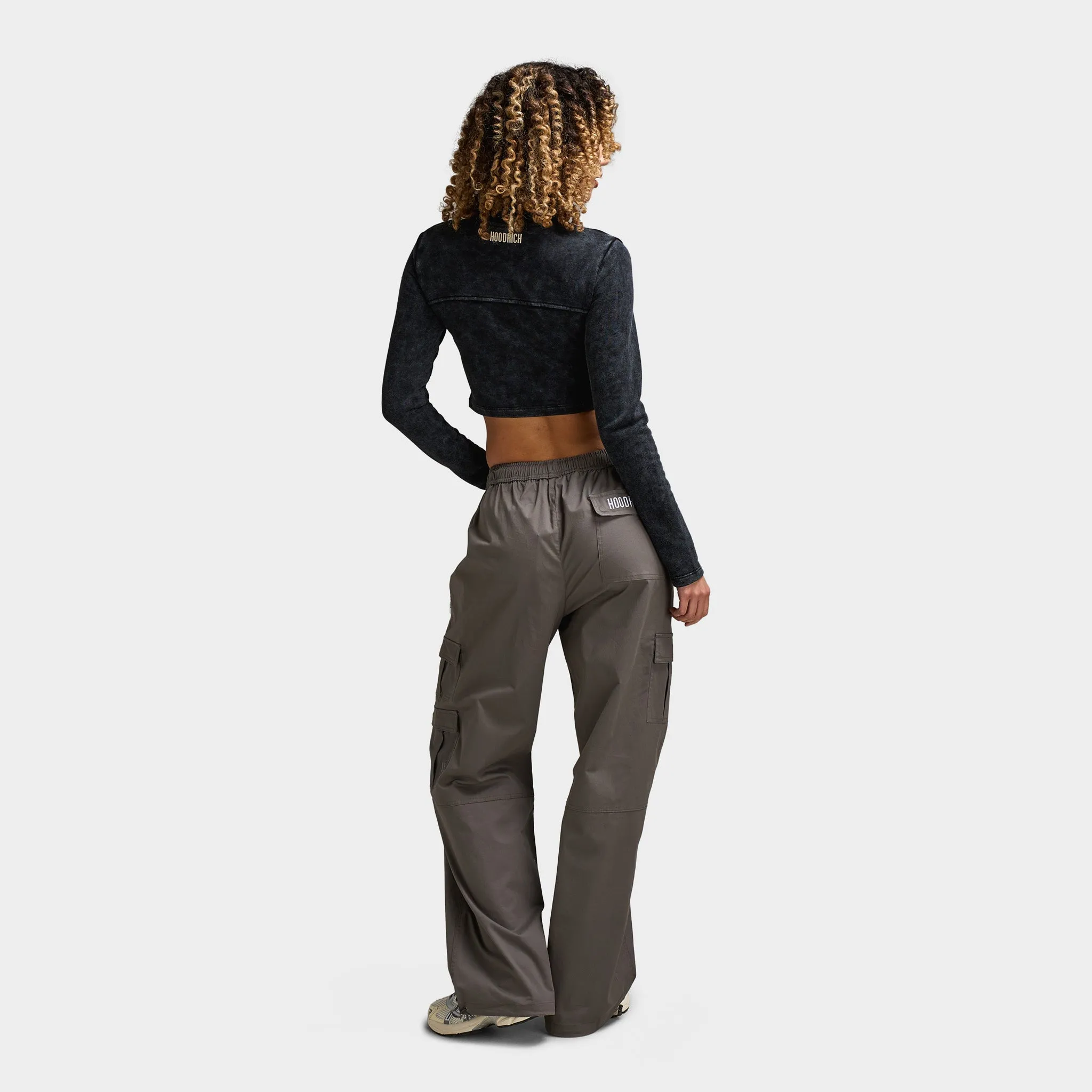 Hoodrich Women's OG Equate Corset Track Jacket Acid Wash / White Sand - Black