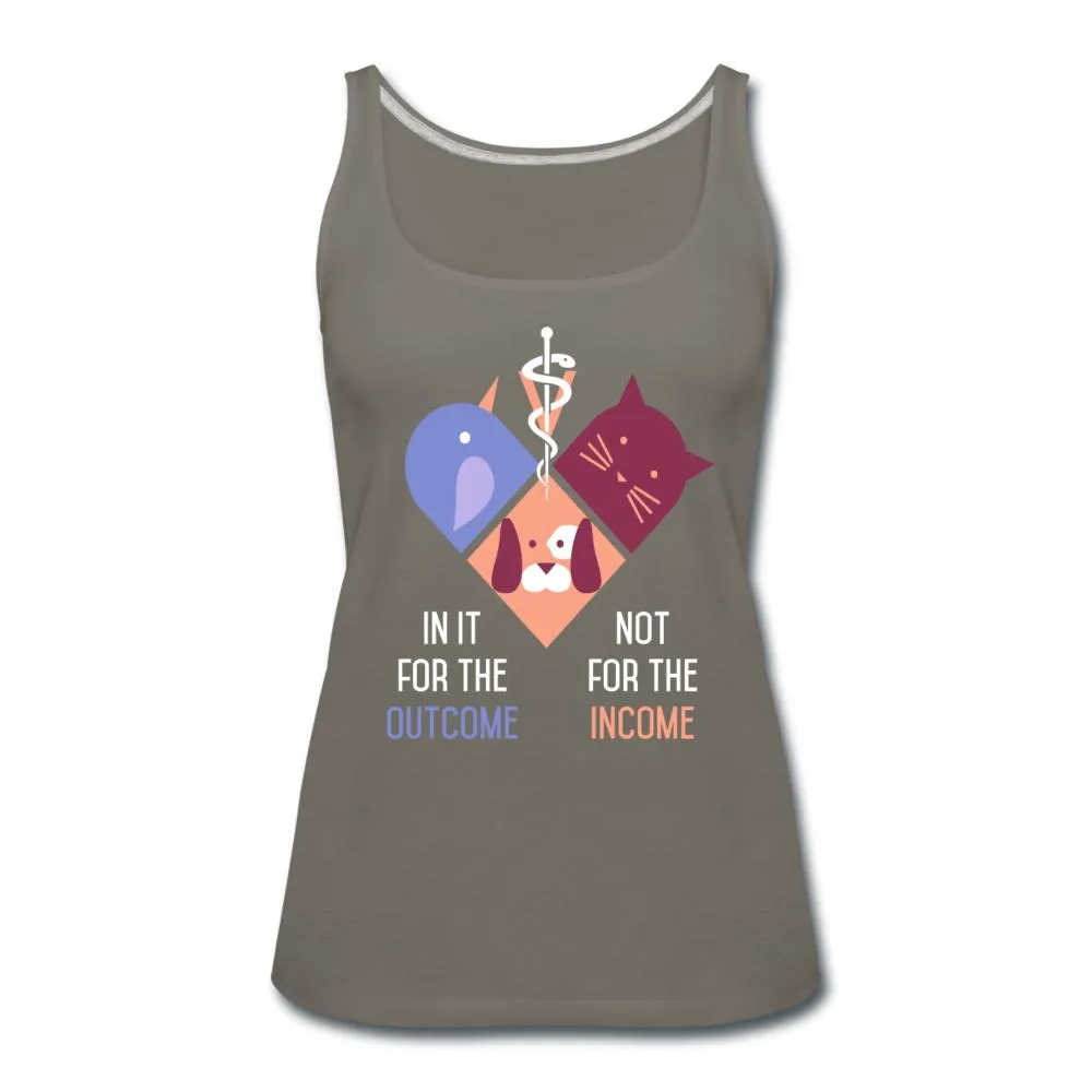 In it for the outcome, not for the income Women's Tank Top