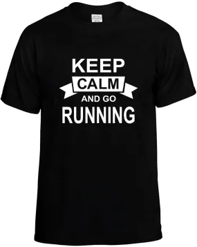 Keep Calm and Go Running Unisex T-Shirt Novelty Graphic Tee Shirt
