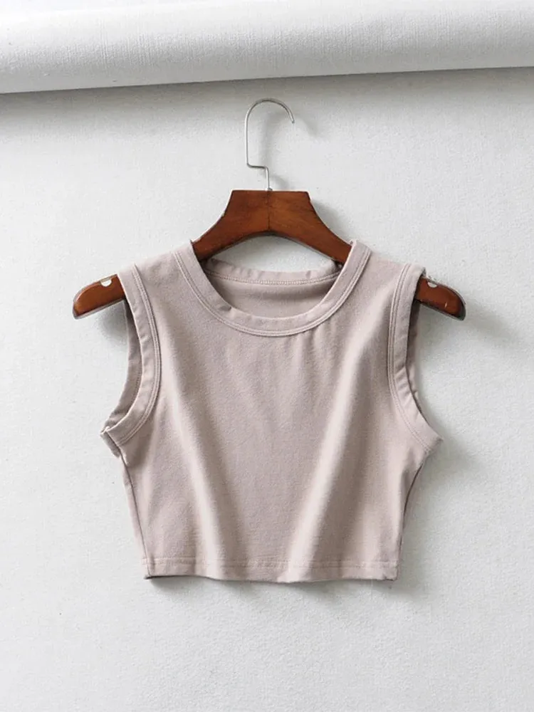 Lady Glams 2024 Summer Vintage White Crop Tops Women Biker Black Punk Sexy Tank Top Streetwear Cropped Sleeveless Top