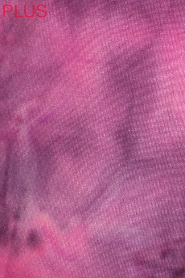 Leggings Depot R982TDCP Fuchsia Haze Crop Leggings (Plus Size)
