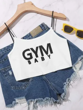 Letter Graphic Crop Cami Top