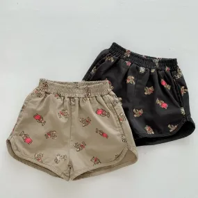 Lightweight Bear Print Shorts
