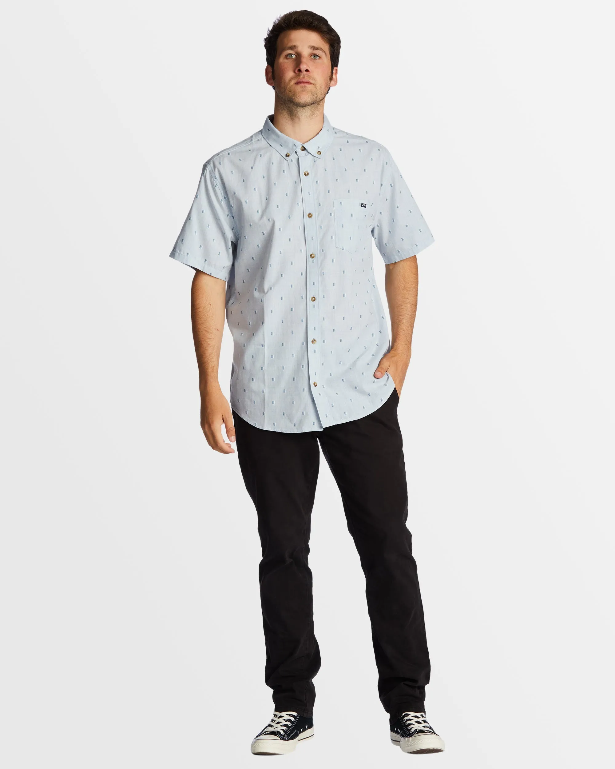 Mens All Day Jacquard Short Sleeve Shirt