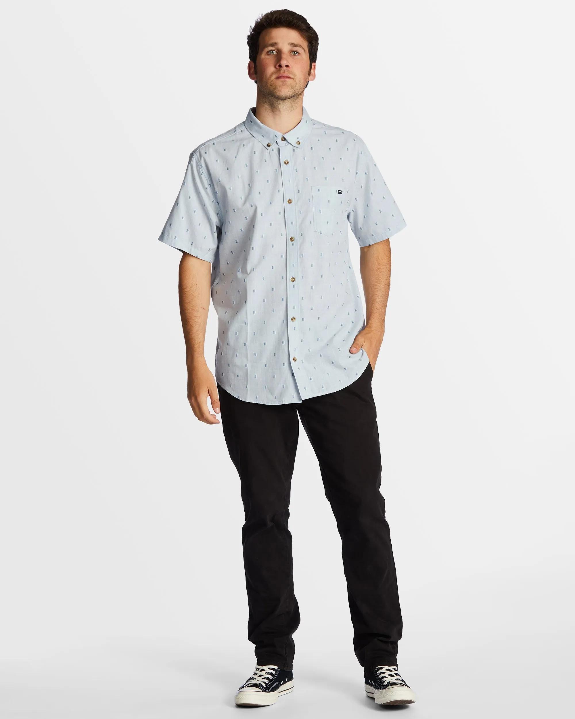 Mens All Day Jacquard Short Sleeve Shirt