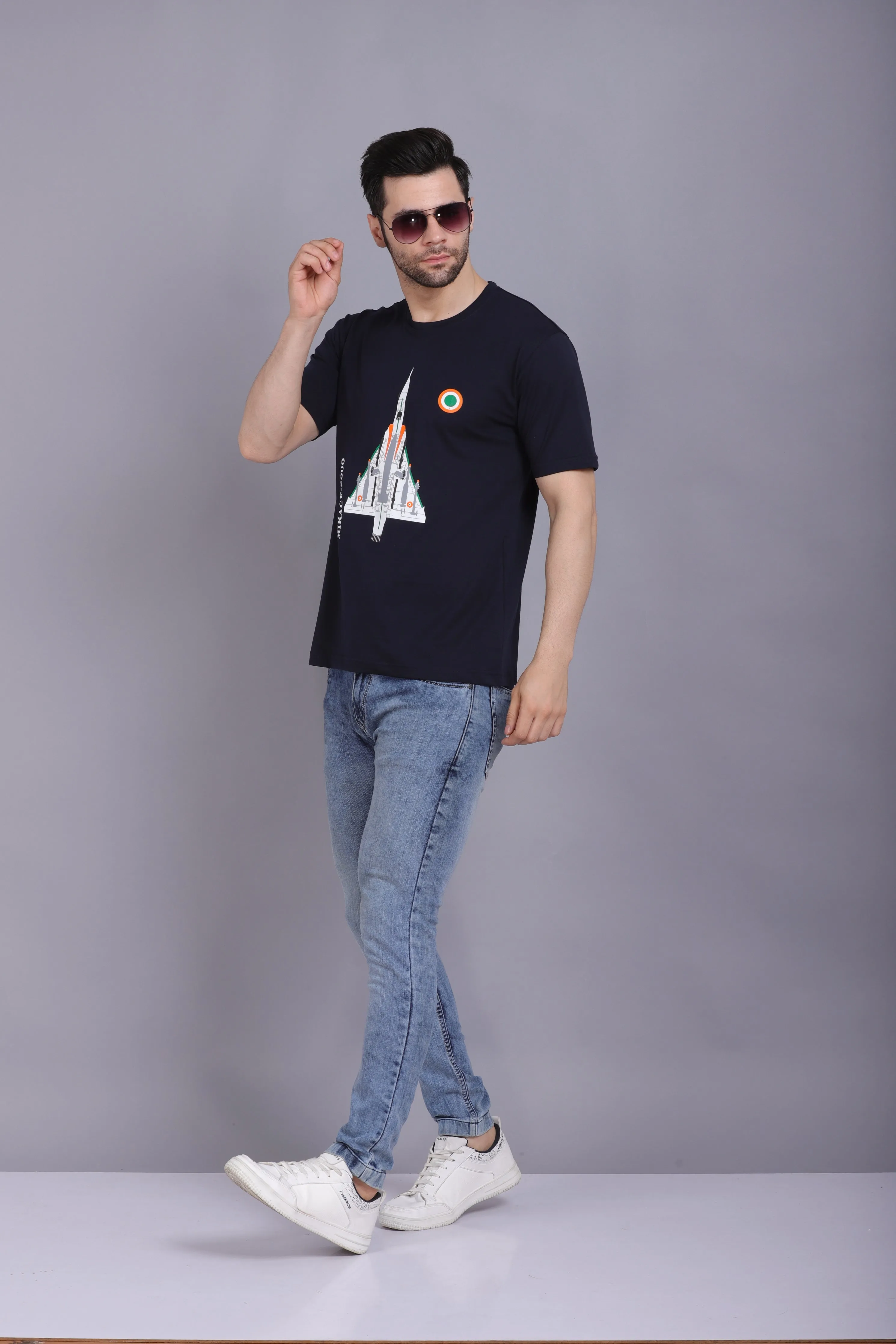 Men's Round Neck T shirt Mirrage Navy