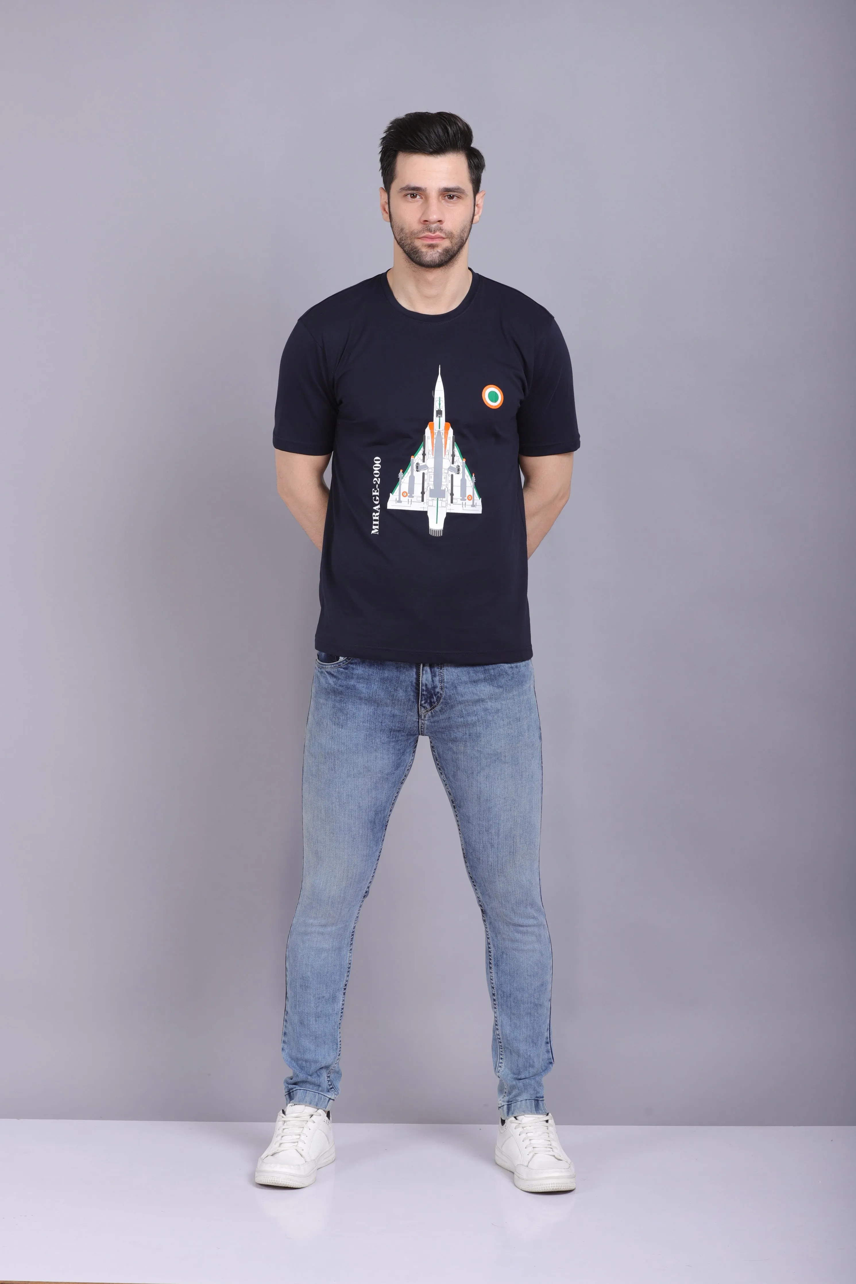 Men's Round Neck T shirt Mirrage Navy