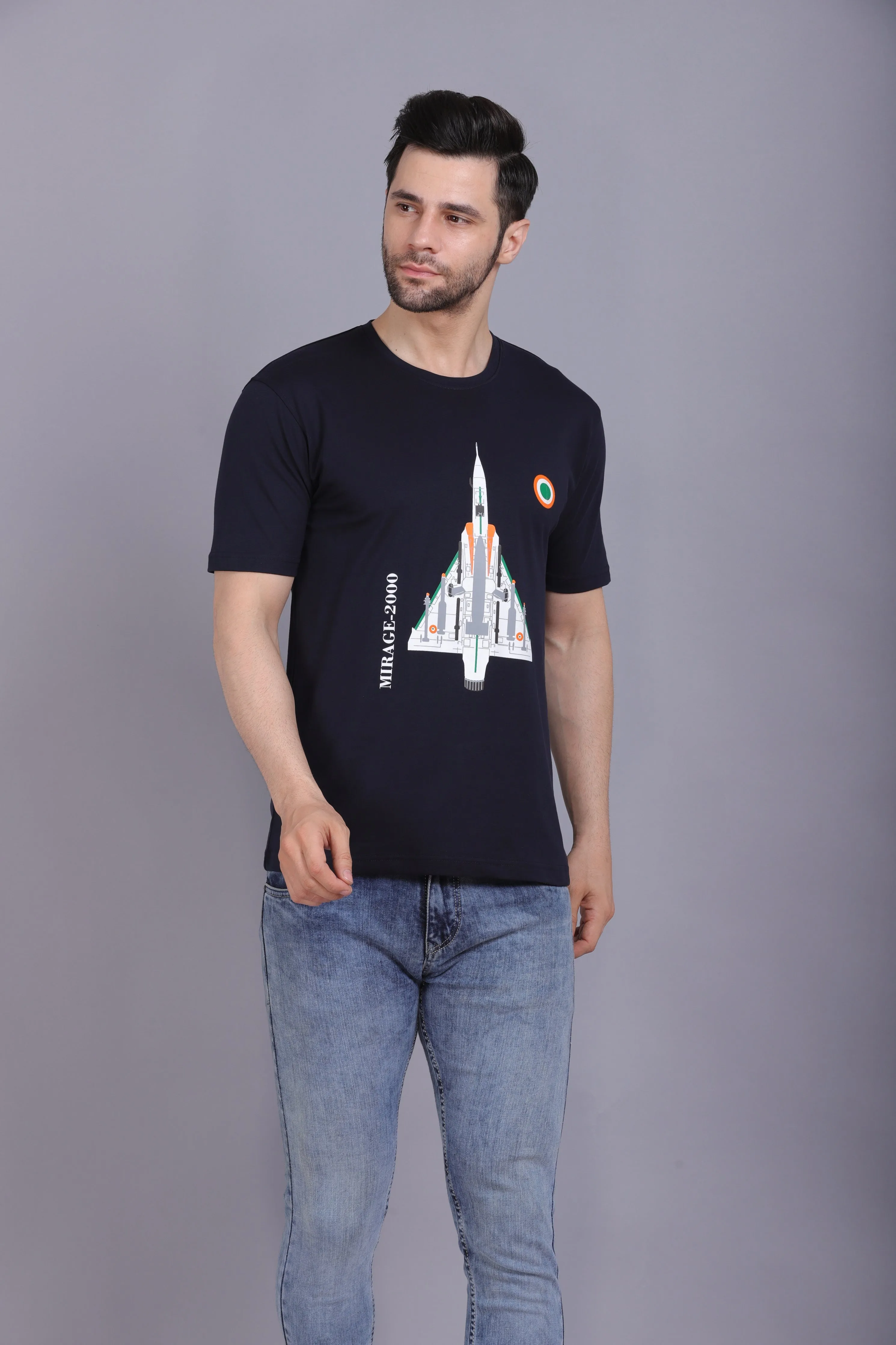 Men's Round Neck T shirt Mirrage Navy