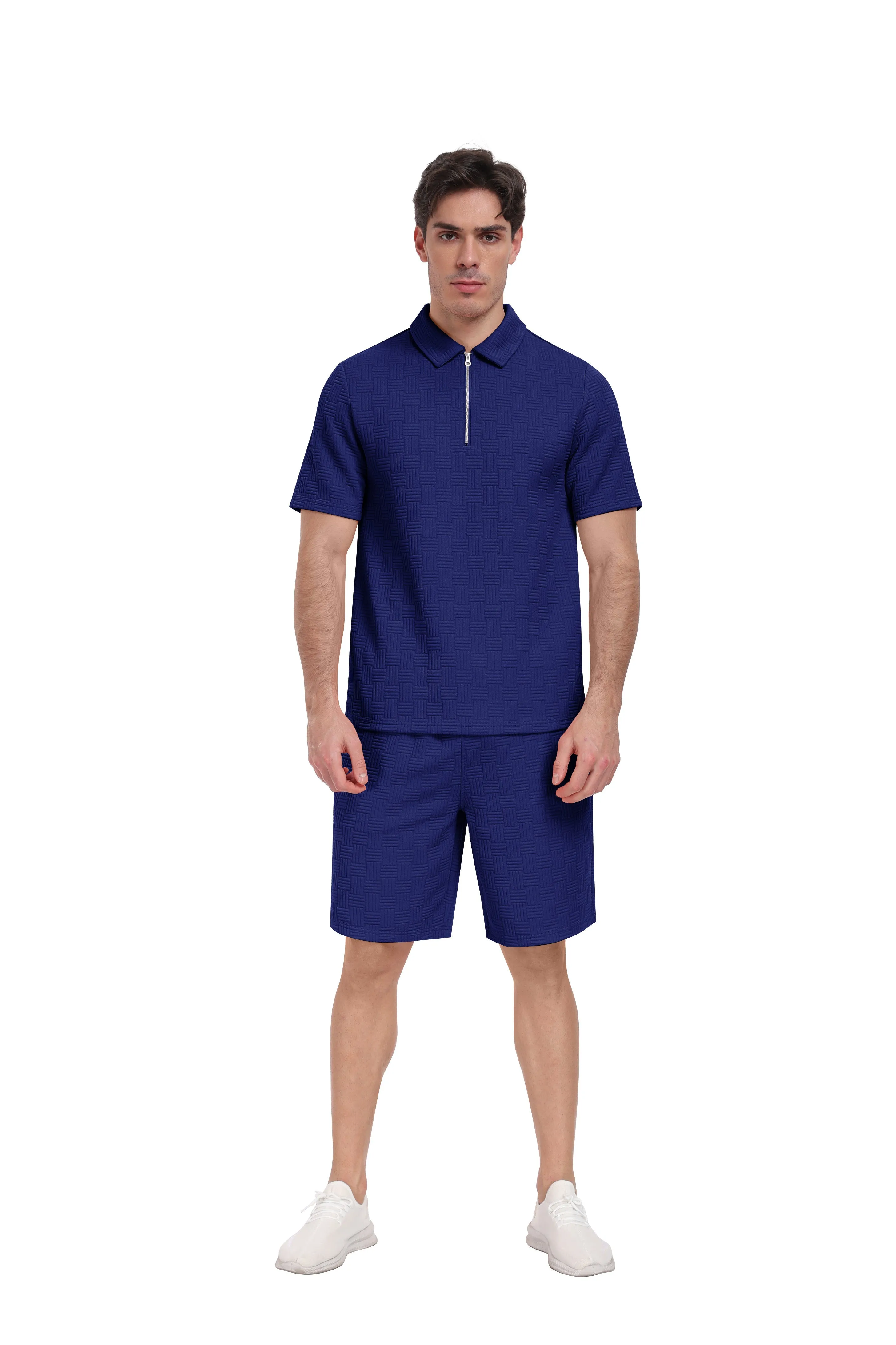 Men's summer breathable comfortable sports running short sleeve shorts set