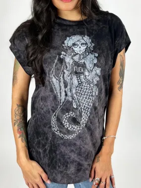 Muertos Mermaid Graphic Boyfriend Tee w/ word Fuck