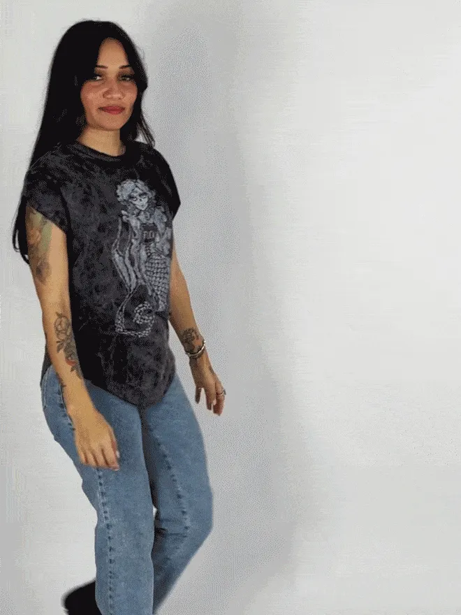 Muertos Mermaid Graphic Boyfriend Tee w/ word Fuck