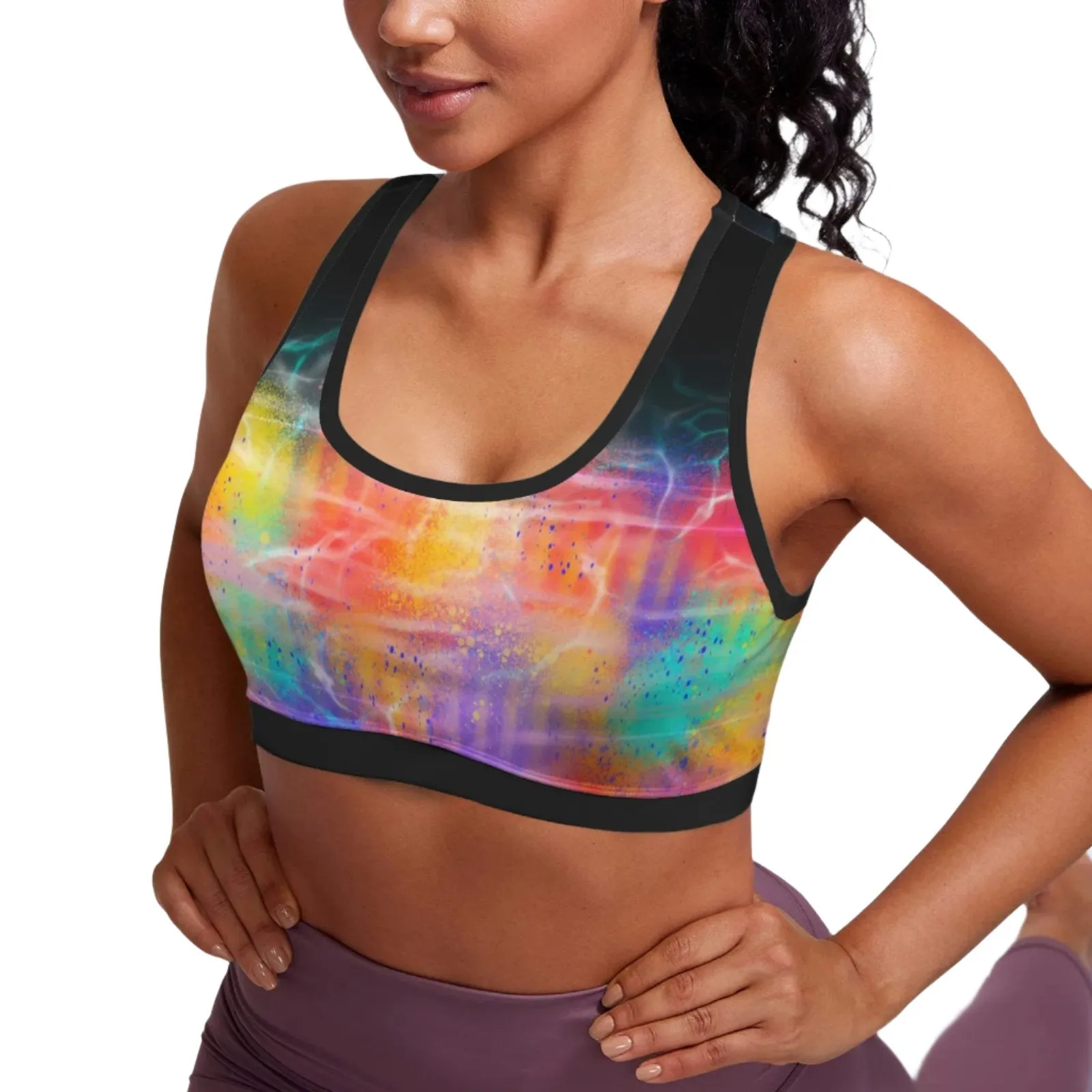 Multi with Black Sports Top up to 5 XL (FWS)