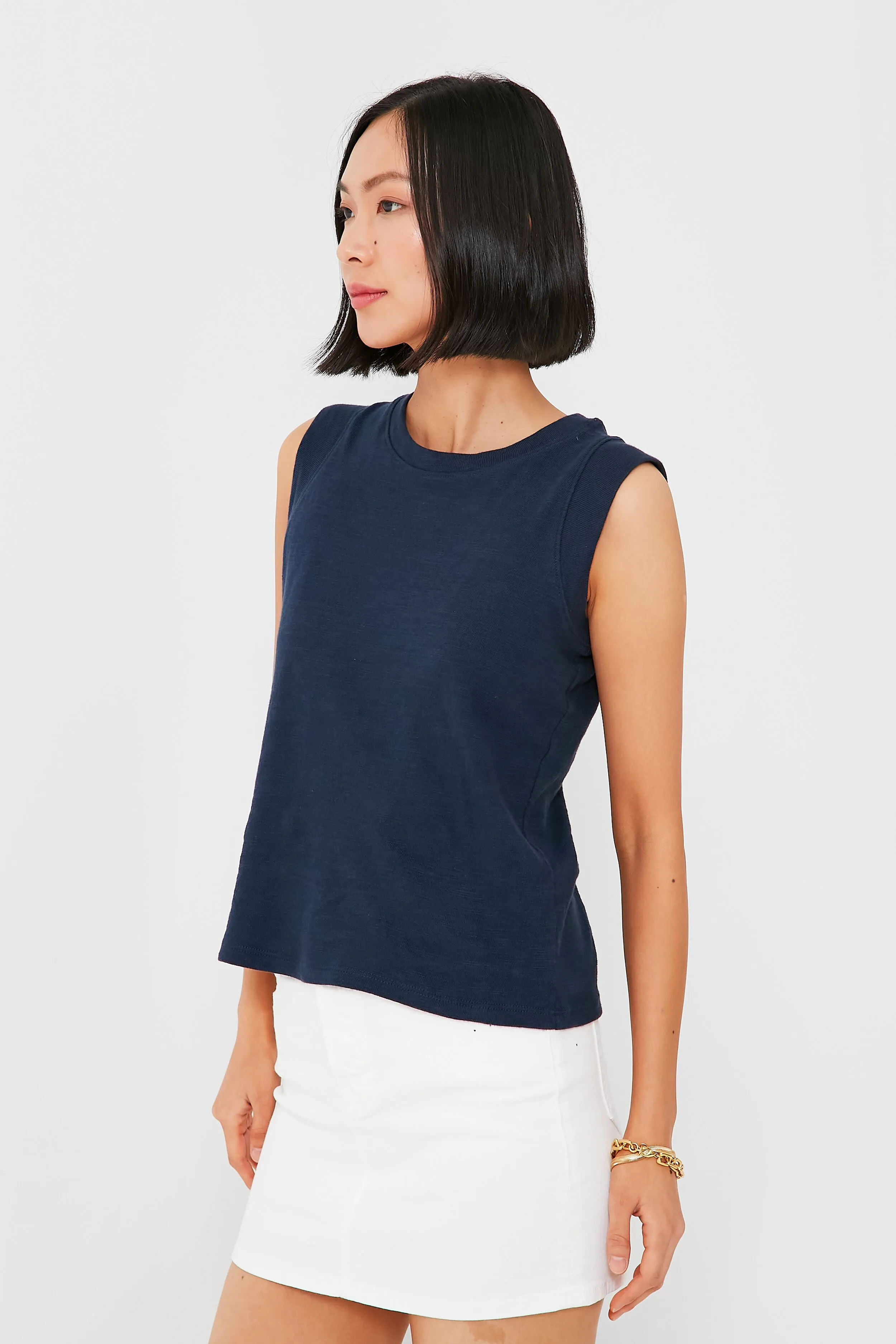 Navy Heritage Slub Muscle Tank