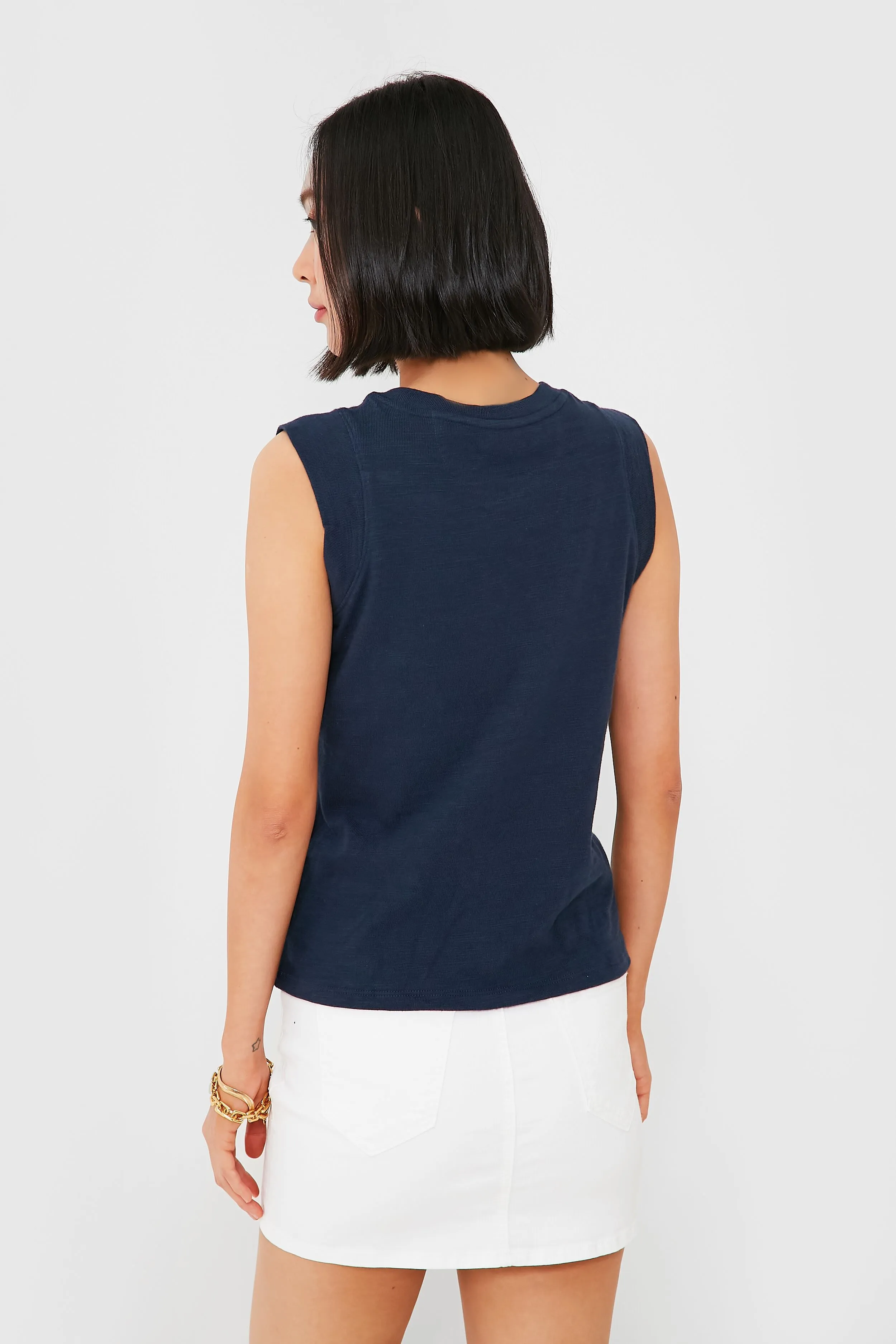 Navy Heritage Slub Muscle Tank