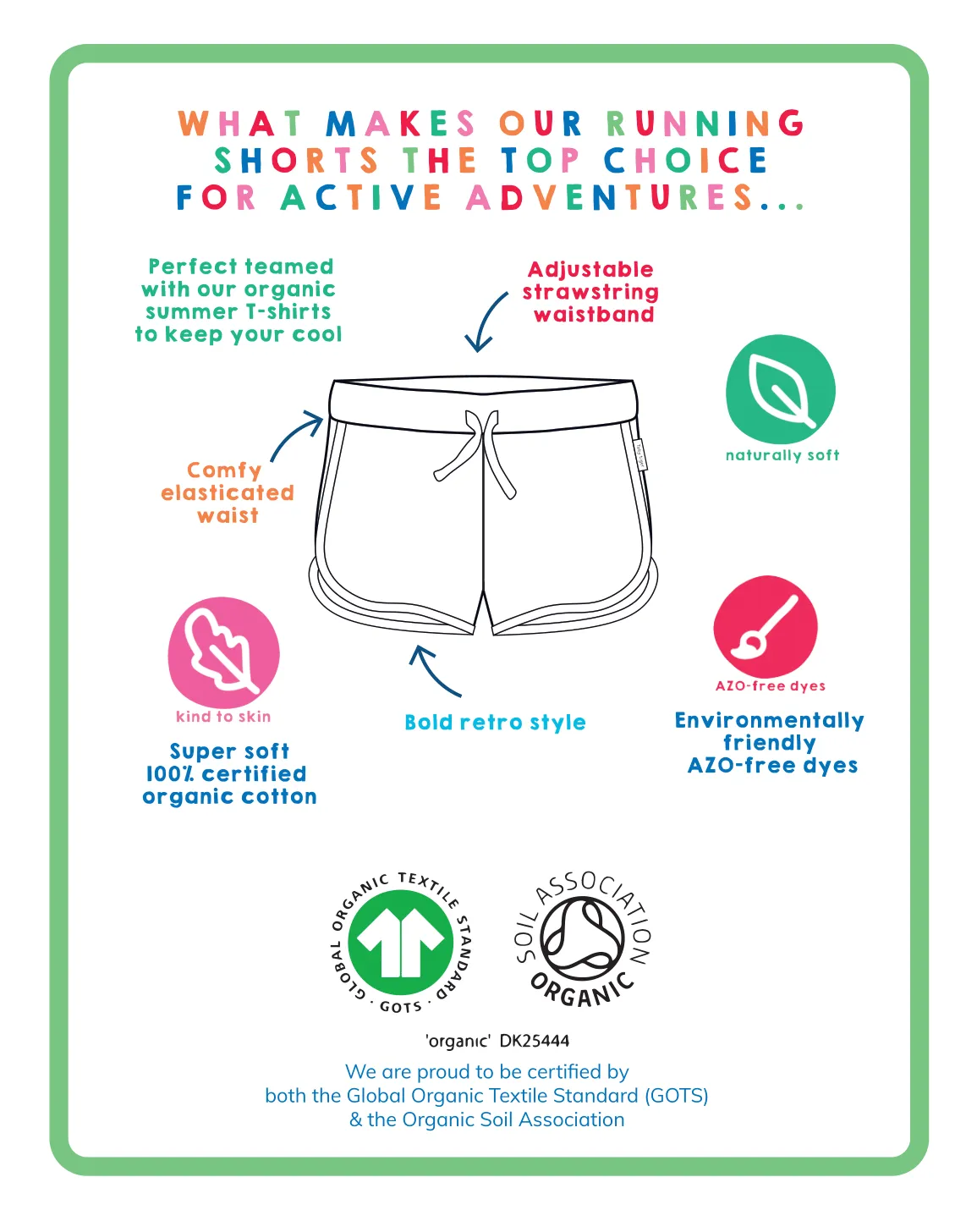 Organic Strawberry Print Running Shorts